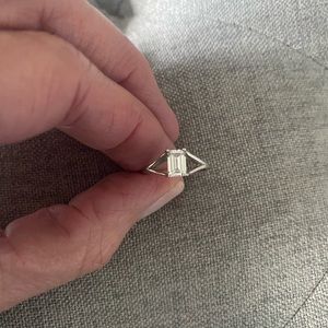 Sterling Silver Emerald Cut Cubic Zirconia Ring